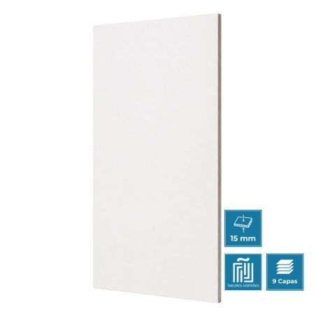 Tablero de madera hpl 15mm blanco mate (2440 x 1220 mm)