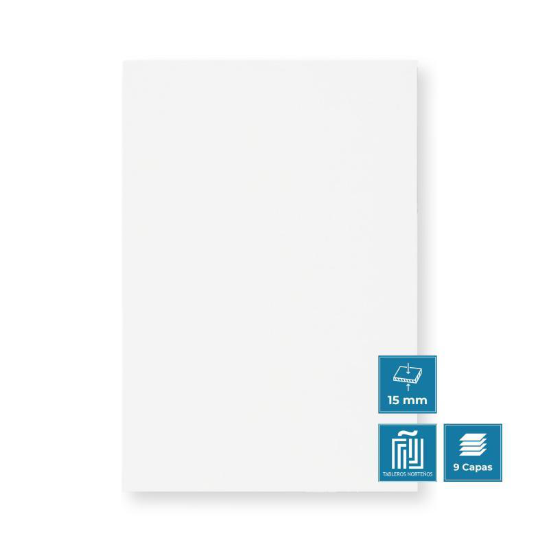 Tablero de madera hpl 15mm blanco mate (2440 x 1220 mm)
