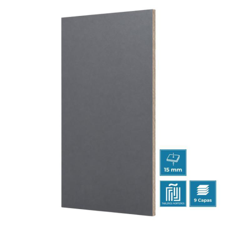 Tablero de madera hpl 15mm antracita (2440 x 1220 mm)