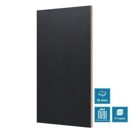 Tablero de madera hpl 15mm negro mate (2440 x 1220 mm)
