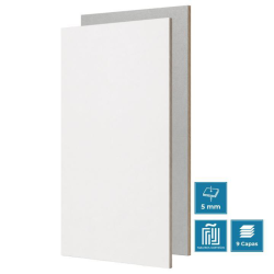 Tablero de madera hpl 5mm blanco/cemento (2440 x 1220 mm)