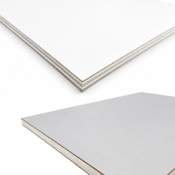 Tablero de madera hpl 5mm blanco/cemento (2440 x 1220 mm)