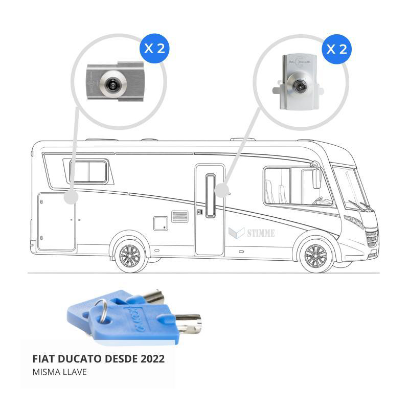 Kit para autocaravana integral 2 puertas + 2 portones (llaves iguales)