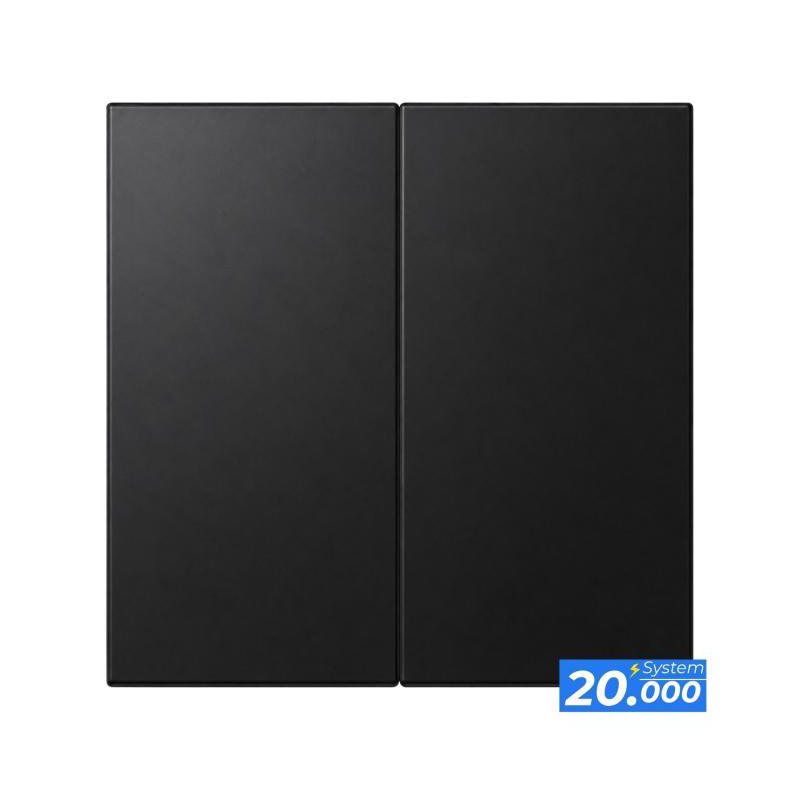 Pulsador doble interruptor negro (serie 20.000)