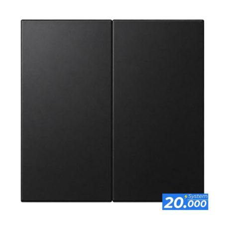 Pulsador doble interruptor negro (serie 20.000)
