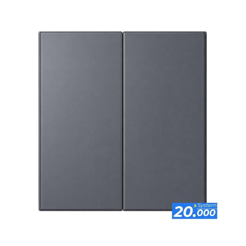 Pulsador doble interruptor gris oscuro (serie 20.000)