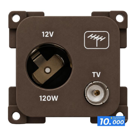 Enchufe 12v coche + antena tv marrÓn (serie 10.000)