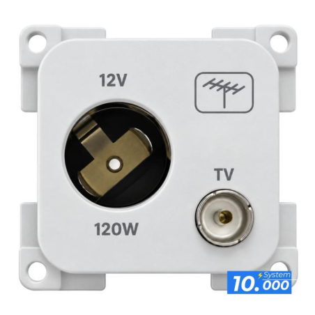 Enchufe 12v coche + antena tv gris (sistema 10.000)