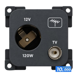12v.c.+ antena dark grey socket