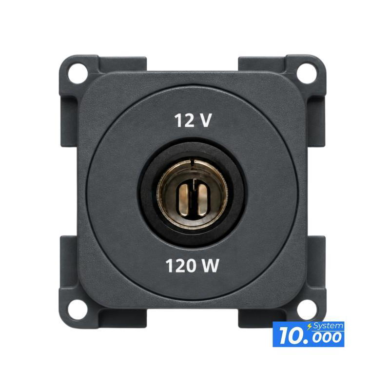 Enchufe 12v gris oscuro (sistema 10.000)