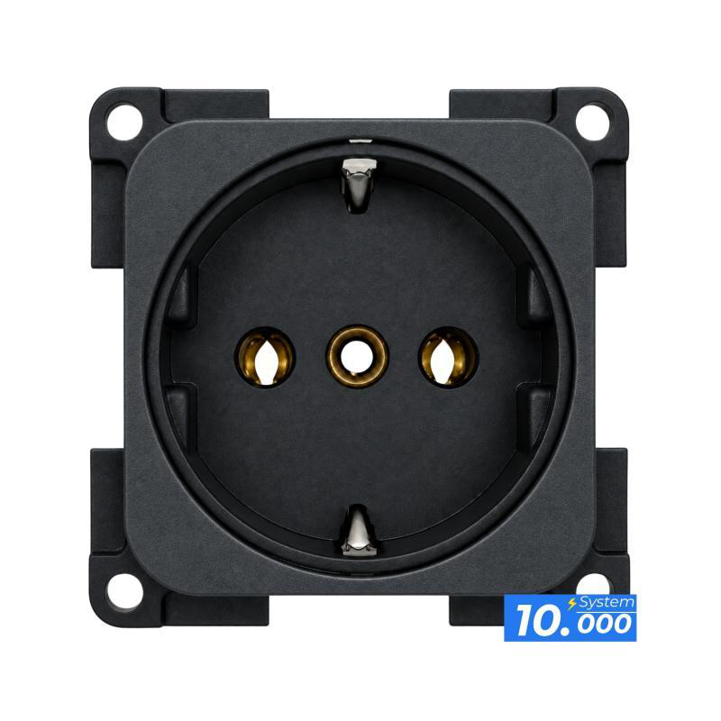 Enchufe 220v negro (sistema 10.000)