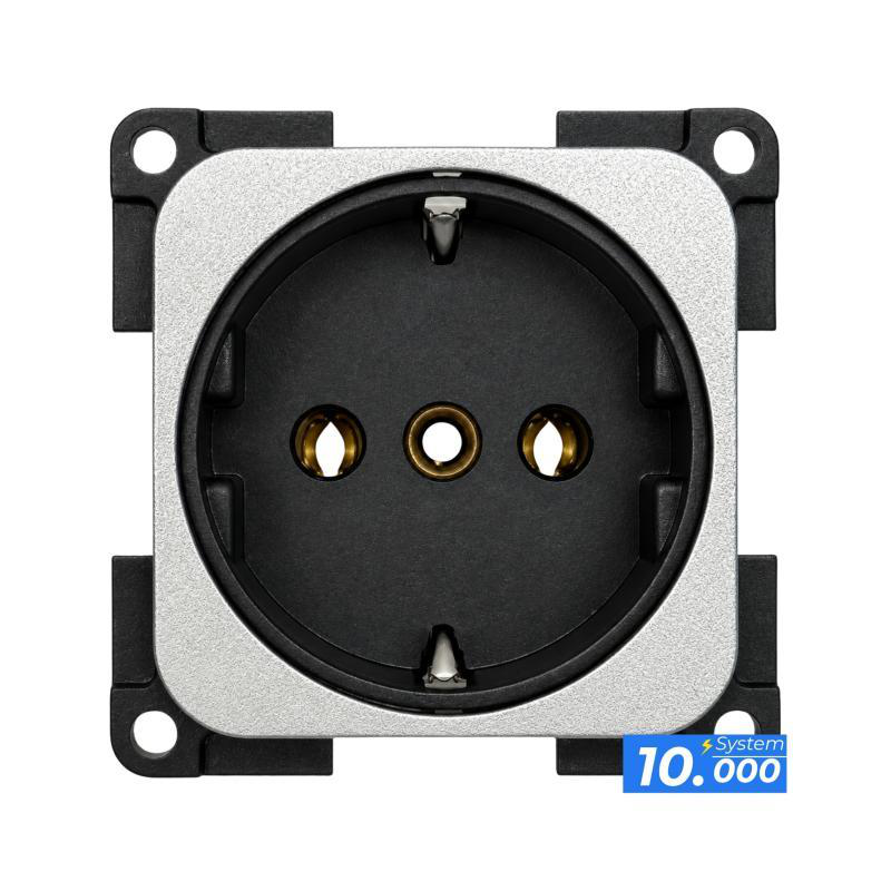 Enchufe 220v plata (sistema 10.000)