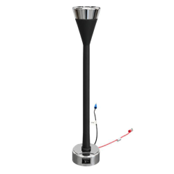 Foco de lectura flexible de pared negro/cromo con toma usb-a 12v 3.400k