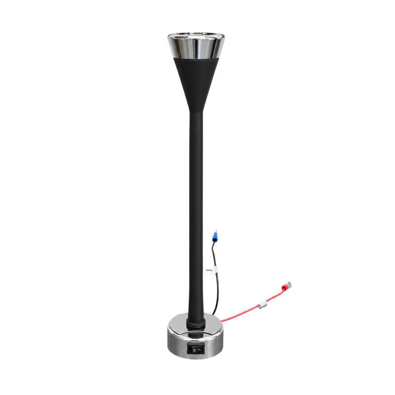 Foco de lectura flexible de pared negro/cromo con toma usb-a 12v 3.400k