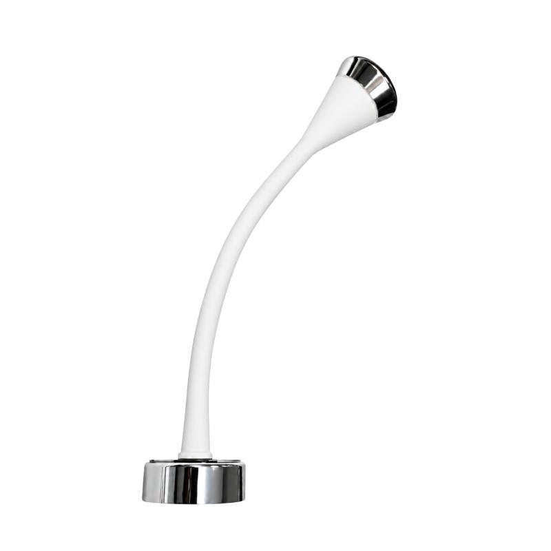 Foco de lectura flexible de pared blanco/cromo con toma usb-a 12v 3.400k