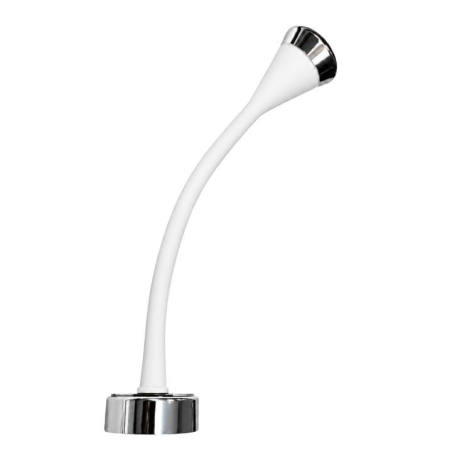 Foco de lectura flexible de pared blanco/cromo con toma usb-a 12v 3.400k