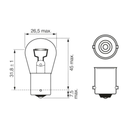 Bombilla 12v 21w halÓgena blanca bosch pure light tipo bayoneta para pilotos/intermitentes/luces de freno
