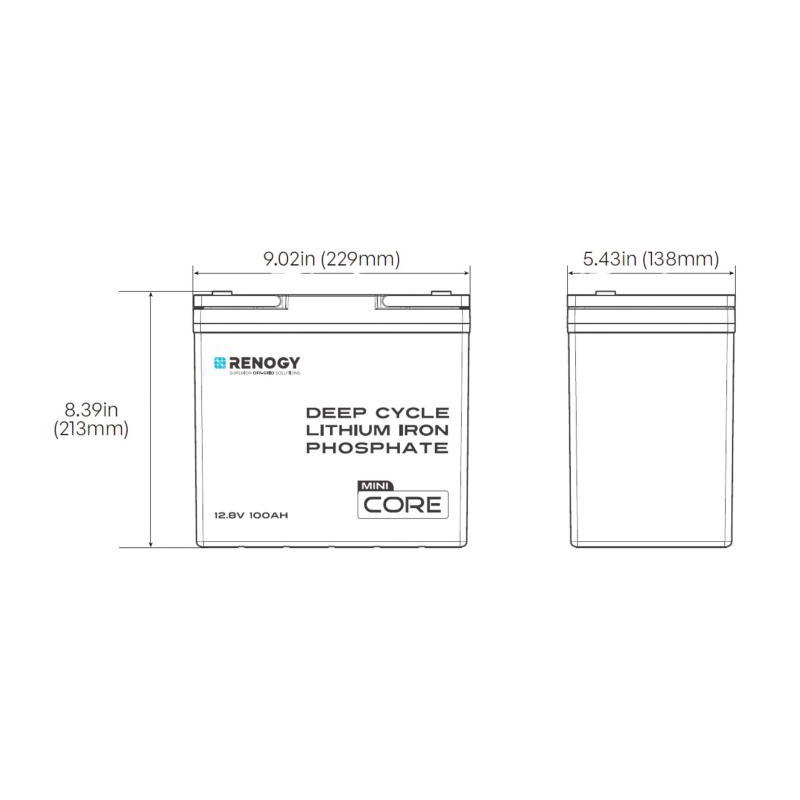 BaterÍa de litio 100ah renogy 12v lifepo4 (mini)