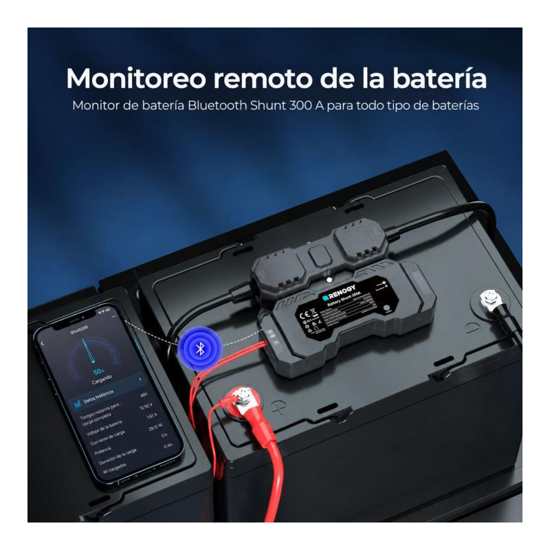 Medidor de baterÍa renogy smart shunt 300a