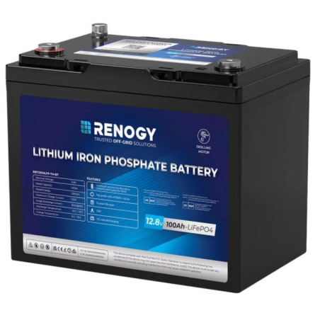 BaterÍa motor de arrastre de litio 12v / 100ah (150a de descarga continua) renogy lifepo4 (mini) (bluetooth)