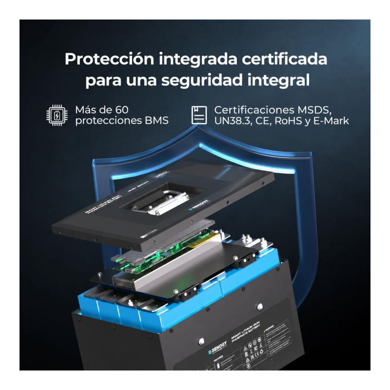 BaterÍa de litio 12v / 135 ah bajo asiento renogy lifepo4 (pro) (bluetooth)