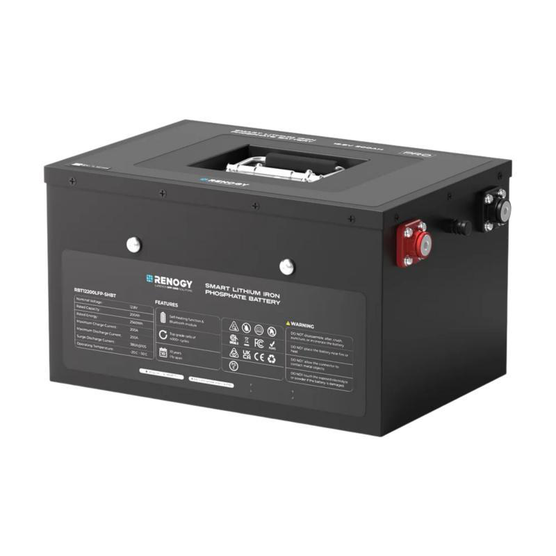 BaterÍa de litio 12v / 200 ah bajo asiento renogy lifepo4 (pro) (bluetooth)