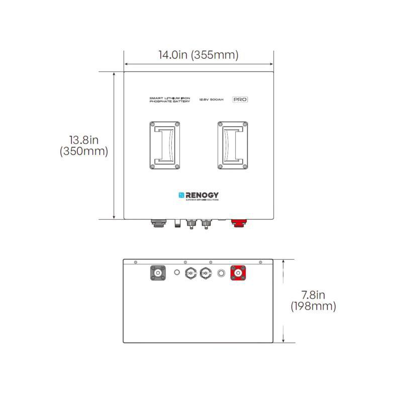 BaterÍa de litio 12v / 500 ah bajo asiento renogy lifepo4 (pro) (bluetooth)
