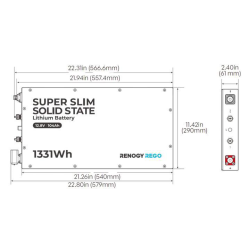 BaterÍa de litio 12v / 104 ah slim semi sÓlida renogy lifepo4