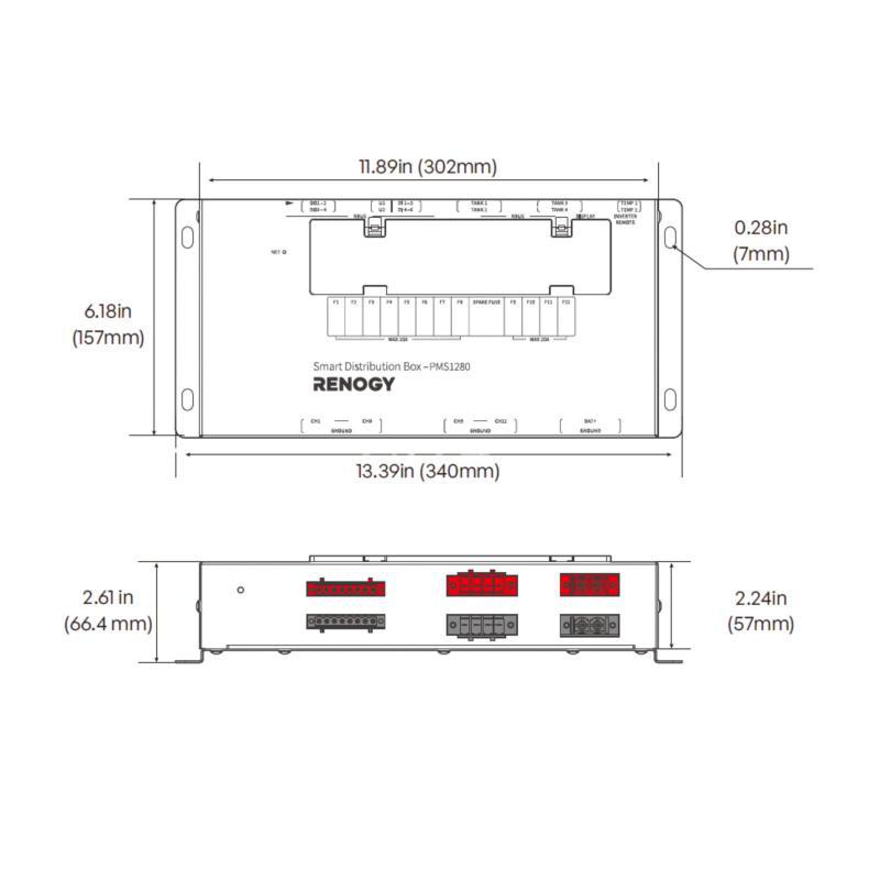 Caja de distribuciÓn renogy pms1280 (12 salidas ) 80a