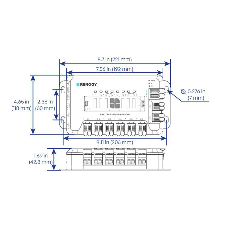 Caja de distribuciÓn renogy (8 salidas ) 60a
