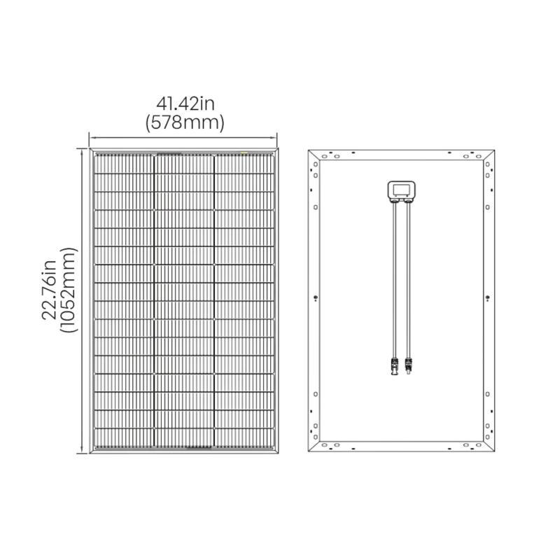 Panel solar monocristalino 120w renogy shadow flux