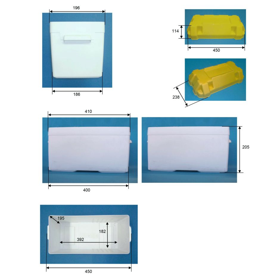 CAJA PORTA BATERIA NEGRA  450x288x238 mm