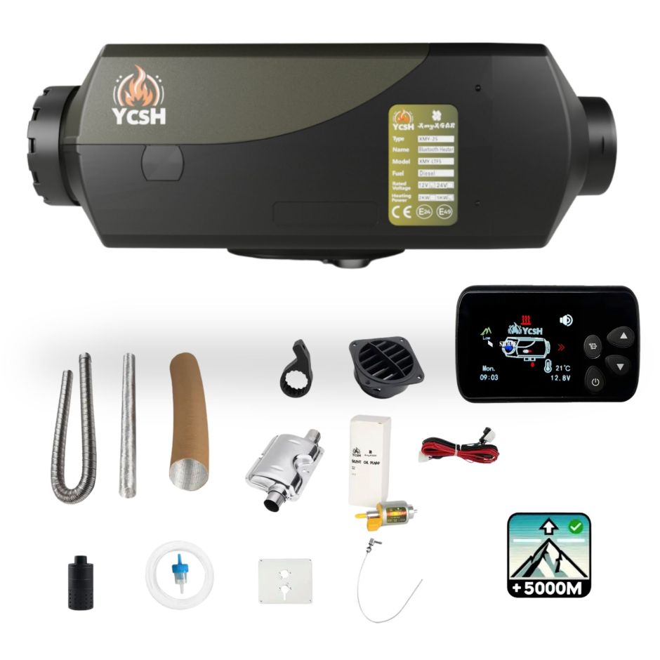 KIT CALEFACCION ESTACIONARIA DIESEL 5KW 12V YCSH - HOMOLOGABLE